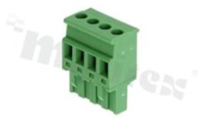 Pluggable terminal block; 5.00mm pitch; 4-ways; female; for wire 2.50mm2(28-12AWG); wire insertion direction 90° to plug-in direction; p.bronze contacts; brass cage; UL 300V/15A