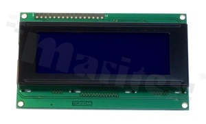 LCD Matrix-Module, 20x4 chars, blue negative, white LED backlighting, 6:00, -20/+70C, screen 76x26mm RoHS
