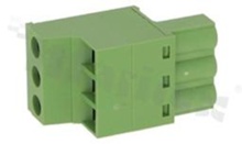 Pluggable terminal block; 5.08mm pitch; 3-ways; female; for wire 1.00mm2;wire insertion direction same as plug-in direction; p.bronze contacts; brass cage; UL 350V/15A 