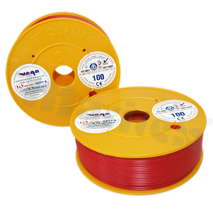 Single wire LGY/H05V-K; with copper multi-strand; red; cross section 0.75mm2; AWG 18; 500V; -40+105 deg.C; 100m.