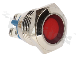 Lampka sygnalizacyjna; 16mm; zacisk śrubowy; stal nierdzewna; podświetlenie czerwone; LED 24V