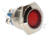 Lampka sygnalizacyjna; 16mm; zacisk śrubowy; stal nierdzewna; podświetlenie czerwone; LED 24V