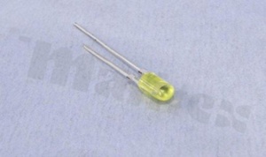 Dioda LED sygnalizacyjna; THT; 3mm oval; żółta; 590nm; 1000mcd/20mA; 1.8-2.4V; dyfuzyjna; 115 stopni