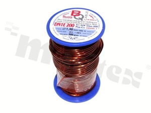 Insulated winding wire; with one layer of enamel insulation; diameter 1.90mm; SWG 15; -65+200 deg.C; 19.6m; 500g.