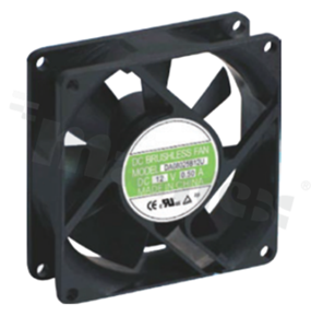 Wentylator; DC; 1.13m3/min; 0.30A; 7.0-13.8VDC; 3.60W; 3000RPM; 31dBA; 24 AWG; plastik; -10+70 st.C; 58g; 80x80x25mm