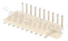 Header for PCB; pitch 2.54mm; 10-contacts; THT; male; side entry; 250V/3A