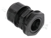 Dławnica kablowa M20; nylonowa; M20x1.5 5-9mm; czarna;Flat O-ring; z nakrętką; na klucz 22