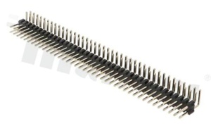 Listwa stykowa do PCB; w rastrze 2.54mm; 2x40 styków; montaż: THT; męska; kątowa; dwurzędowa