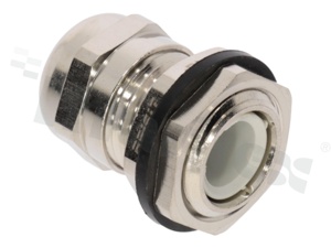 Cable gland M16; Nickel-plated brass; M16x1.5 4-8mm; Flat-O-ring; with lock nut; for wrench 17/19