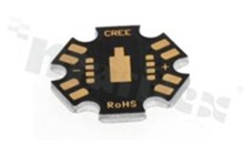 Podłoże MCPCB, przewodność cieplna 2W/(m*K), grubość: 2mm, Ilość warstw - 1, kolor legendy: złota, rozmiar: gwiazdka 20mm, pokrycie padów: złoto; Star, /24