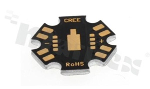 MCPCB, thermal conductivity 2W/(m*K), thickness: 2mm, number of layers - 1, legend color: gold, size: star 20mm, pad cover: gold; star, /24