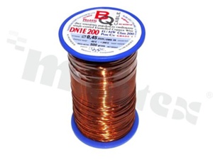 Insulated winding wire; with one layer of enamel insulation; diameter 0.45mm; SWG 26; -65+200 deg.C; 340m; 500g.