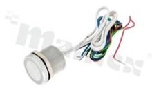 Piezoelectric switch; monostable; 19mm; cable; aluminium ALU6061; red-green-blue illumination; LED 12V.