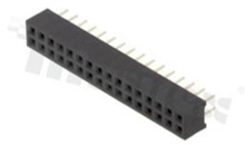 Listwa stykowa do PCB; w rastrze 2.00mm; 2x16 styków; montaż: THT; żeńska; prosta; dwurzędowe