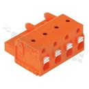 Listwa zaciskowa rozłączalna; w rastrze 7.62mm; 4-torowa; żeńska; na przewód 0.2-2.50mm2 (24-12 AWG); pomarańczowa; 600V/15A