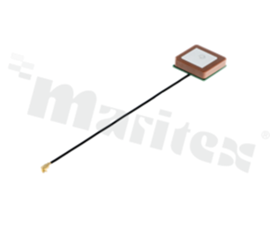 Antenna; patch ; GNSS; 1559-1586MHz; -0.3dBi; VSWR<1.1; RHCP; directional; RF1.13; 0.1m; IPEX; adhesive; 18x18x7.5mm