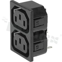 Moduły wejściowe zasilania (PEM); 0909.0001; Solder; 6; Panel, Snap-In; Receptacle, Socket
