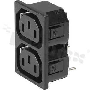 Moduły wejściowe zasilania (PEM); 0909.0001; Solder; 6; Panel, Snap-In; Receptacle, Socket
