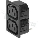 Moduły wejściowe zasilania (PEM); 0909.0001; Solder; 6; Panel, Snap-In; Receptacle, Socket