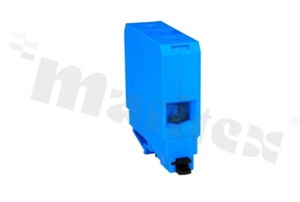 Installation terminal block; 1-level; 2-contacts; for wire 35-120mm2; screw terminal; blue; Din rail; 690V/269A