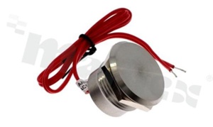 Piezoelectric switch; monostable; 16mm; cable; stainless steel STS316; 24V AC/DC.