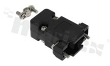 Plastic hood for 9-pole D-Sub connector; black