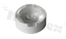 Soczewka do diod LED high power; kąt rozsyłu: 60 do 80 stopni FWHM; ilość diod: 1; rozmiar: okrąg 16mm; wysokość: 7mm; rodzaj materiału: PMMA; PC; sposób mocowania: taśma; kołek
