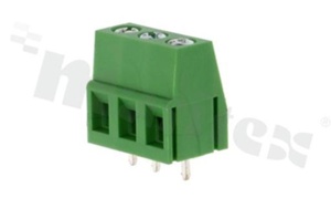Listwa zaciskowa do PCB; w rastrze 5.00mm; 3-torowa; pionowa; na przewód 2.5mm2 (AWG 26-12); z ruchomą osłoną przewodu; ze śrubami na wkrętak krzyżakowy; zielona; klatka stalowa; UL 300V/10A, TUV 250V/15A