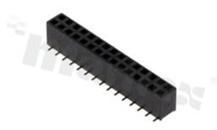 Listwa stykowa do PCB; w rastrze 2.54mm; 2x15 styków; montaż: SMD; żeńska; prosta; dwurzędowe