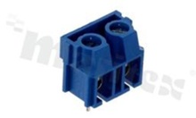 PCB terminal block; pitch 7.50mm; 2-ways; vertical; wire range 2.50mm2 (AWG 22-14); with screws for a flat screwdriver; blue color; UL 300V/15A, TUV 450V/24A