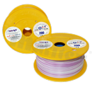 Przewód pojedynczy LGY/H05V-K; z wielodrutową miedzianą żyłą; biały/fioletowy; przekrój 0.35mm2; AWG 22; 500V; -40+105 st.C; 200m.