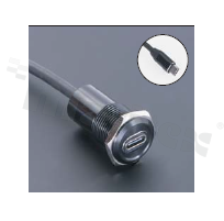 Gniazdo USBC3.1; żeńskie; otwór montażowy 22mm; podłączenie na wtyk USBC3.1 męski; długosć przewodu 100cm; korpus czarny; stop aluminium.