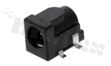 DC socket; male; angled; pin diameter 2.5mm; hole diameter 6.3mm; SMD