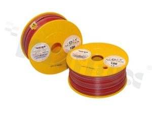 Single wire LGY/H05V-K; with copper multi-strand; red/grey; cross section 1.00mm2; AWG 17; 500V; -40+105 deg.C; 100m.