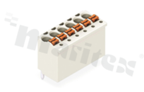 Listwa zaciskowa do PCB; w rastrze 3.50mm; 6-torowa; pionowe wejście przewodu; na przewód 1.50mm2 (24-14 AWG); ze stykiem sprężynowym; szara; UL: 300V/10A