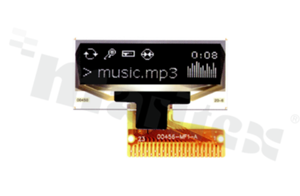 Display LGM OLED; LCD graphic; 1.1"; 128x36 pixels; luminous white; active area 26.86x7.54mm; FPC for soldering; 23 pins