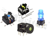Personalizowany przełącznik Tact Switch z podświetleniem; SMD lub THT; wymiary korpusu 6.4x6.2; pionowy lub kątowy; o sile nacisku 180gf lub 250gf.