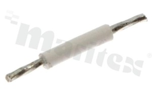Single-core insulated white wire; total length 14mm; stripped/tinned 4mm at both ends; AWG22 UL1569