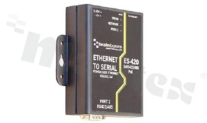 1 Port RS-422/485 PoE Ethernet to Serial Adapter; supply 5-30V DC; operating temperature 0+60 deg.C; DIN rail