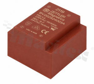 Transformator: zalewany; 0.35VA; 230VAC; 24V; PCB; 24x16x23mm