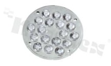 Soczewka do diod LED high power; kąt rozsyłu: 40 stopni FWHM; ilość diod: 18; rozmiar: okrąg 110mm; wysokość: 14.9mm; rodzaj materiału: PMMA; PC; sposób mocowania: klej