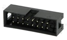 Full shrouded header for PCB; pitch 2.54mm; 16-contacts; THT; male; top entry