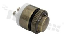 Push button switch; monostable; 16mm; screws terminals; brass; golden button; IP65