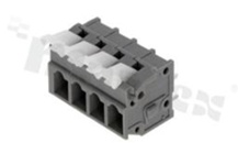 Listwa zaciskowa do PCB; w rastrze 5.00mm; 4-torowa; pionowe wejście przewodu; na przewód 0.2-2.5mm2 (28-12 AWG); ze stykiem sprężynowym; szara; UL 300V/15A