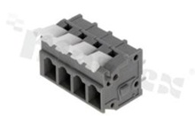 PCB terminal block; pitch 5.00mm; 4-ways; vertical entry; range wire 0.2-2.5mm2 (AWG 28-12); spring-loaded; orange; UL 300V/15A
