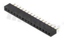 Listwa stykowa do PCB; w rastrze 2.00mm; 1x16 styków; montaż: THT; żeńska; prosta; jednorzędowe