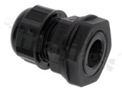 Dławnica M16; nylonowa; przepust kablowy M16 4-8mm;Flat O-ring; czarna; z nakrętką; na klucz 19