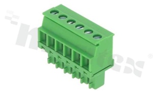Listwa zaciskowa rozłączalna; w rastrze 3.81mm; 6-torowa żeńska; na przewód 1.5mm2 (28-16AWG); kierunek wtykania prostopadły do osi przewodów; styki z fosforobrązu; mosiężna klatka przewodu; UL 300V/10A