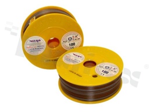 Przewód pojedynczy LGY/H05V-K; z wielodrutową miedzianą żyłą; brązowy/szary; przekrój 0.75mm2; AWG 18; 500V; -40+105 st.C; 100m.