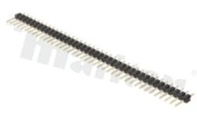 Listwa stykowa do PCB; w rastrze 2.54mm 1x40 styków; montaż THT; męska; prosta; jednorzędowe; 3.0/2.54/6.0 mm